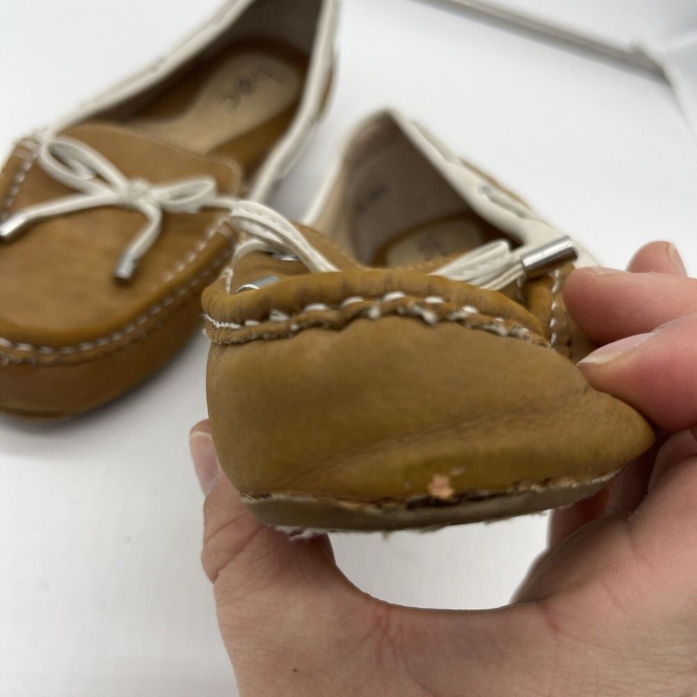 BOC BORN CONCEPTS BROWN White SLIP ON LOAFERS‎ MOCCASINS FLATS 8M - Picture 9 of 11